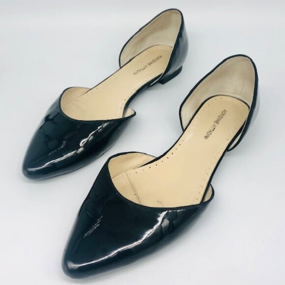 Adrienne Vittadini Black Patent Pointed Toe D’Orsay Flats – Size 10 - Picture 1 of 5